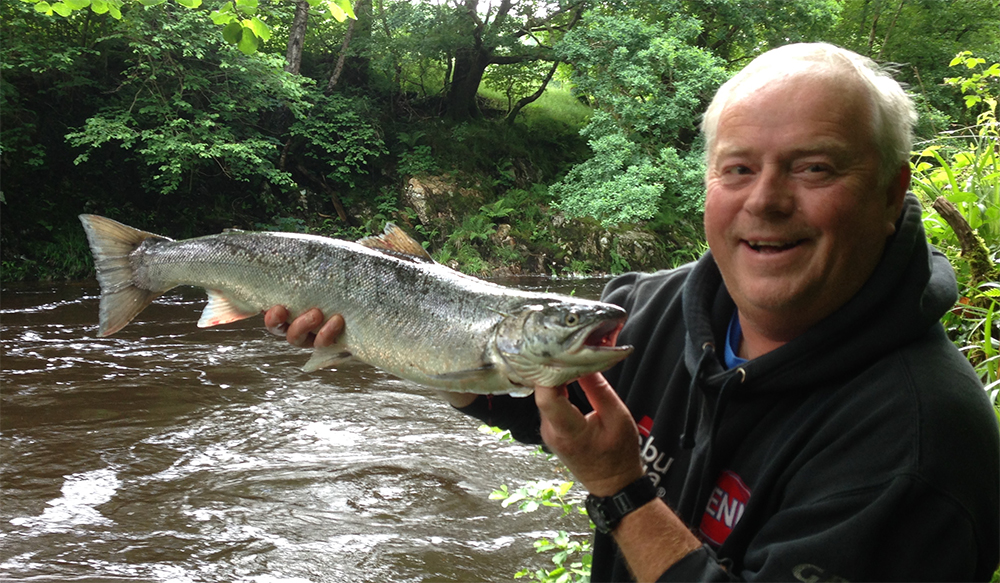 Mike Thrussell with a 6lb Grilse